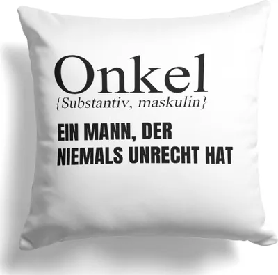 Produktbild von 22Feels Bester Onkel Geschenk Geburtstag Weihnachten Deko Kissen Männer Dekoration Herrentag von Nichte Neffe Wohnaccessoire Wohnzimmer Schlafzimmer Couch