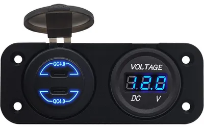 Produktbild von ProRide 12V USB-C Autolader 2-fach Einbau - 30W/QC4.0 - Blau