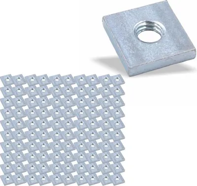 Produktbild von 100x Nutenstein | Gewindeplatte 19x19x4 mm M8 Gewinde mittig | Stahl verzinkt