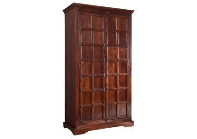 Image de MASSIVMOEBEL24 | Armoire 115x60 Acacia laqué Nougat OXFORD #422