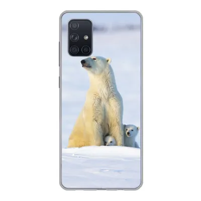 Produktbild von MuchoWow® Handyhülle Schutzhülle Hülle für Samsung Galaxy A51 Eisbär - Schnee - Jungtiere Silikon Softcase Handy Hülle - Schutzabdeckung