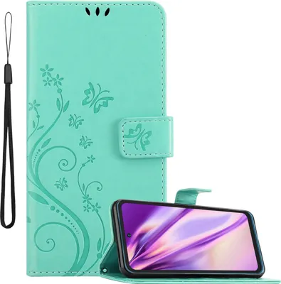 Obrázek produktu pro Cadorabo Pouzdro pro Nokia XR20 Ochranný kryt v tyrkysové barvě Ochranné pouzdro Kryt mobilního telefonu Pouzdro Flowers Flower