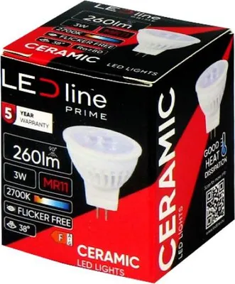 Produktbild von LED-line PRIME LED GU4 MR11 3W Reflektor 330lm 38° Keramik 10-14V AC/DC Warmweiß 2700K