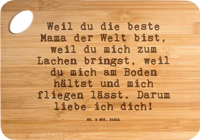 Produktbild von Mr. & Mrs. Panda Holzbrett Weil du die beste... - Transparent - Geschenk, Schneidebrett, Sprüche, Liebe, Mutter, Danke Mama, holzschneidebrett, Hackbrett, Brett