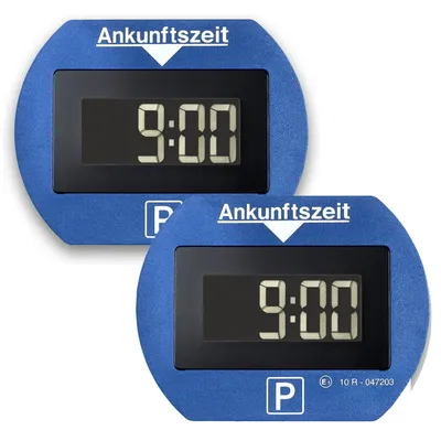 Produktbild von 2x Park Lite elektronische Parkscheibe digitale Parkuhr blau mit offizieller Zulassung - 2 Stück Set