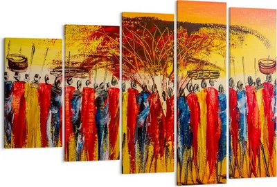 Produktbild von Bild auf Leinwand - Leinwandbild - Afrika Stamm - 150x100cm - Wand Bild - Wanddeko - Wandbilder - Leinwanddruck - Bilder - Kunstdruck - Wanddekoration - Leinwand bilder - Wandkunst - EG150x100-3752