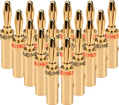 Produktbild von Bananenstecker 4mm schraubbar 18x Stecker vergoldet NEXMEX für Lautsprecherkabel
