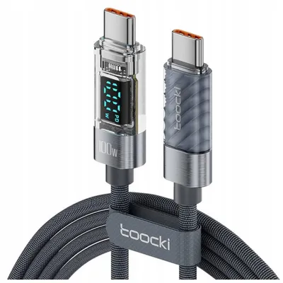 Produktbild von TOOCKI USB-C Kabel 1m 100W mit Display