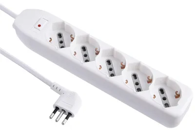 Zdjęcie produktu dla Electraline 62064 - Listwa zasilająca wielokrotna, 5 gniazd, z zabezpieczeniem przed porażeniem (Schuko + 10/16 A), Kabe