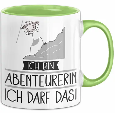 Produktbild von Geschenk für Abenteurerin Tasse Lustige Geschenkidee Geburtstag Ich Bin Abenteurerin Ich Darf Das (Grün)