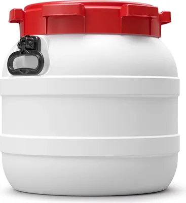 Produktbild von CurTec 42 Liter Weithalsfass Schraubdeckelfass aus HD-PE, rot-weiss