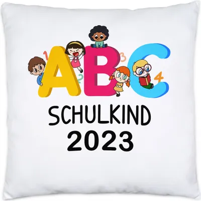 Produktbild von ABC Schulkind 2023 Kissen Inkl. Füllung Einschulungsgeschenk 1. Klasse Grundschule Geschenkidee
