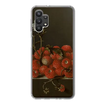 Produktbild von MuchoWow® Handyhülle Schutzhülle Hülle für Samsung Galaxy A32 5G Stilleben mit Walderdbeeren - Gemälde von Adriaen Coorte Silikon Softcase Handy Hülle - Softcase