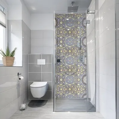 Produktbild von Duschrückwand-Folie mySpotti Fresh Arabesque Fliese 100 x 210