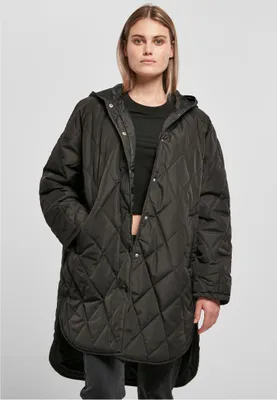 Obrázek produktu pro Urban Classics Ladies Oversized Diamond Quilted Hooded Coat black - M