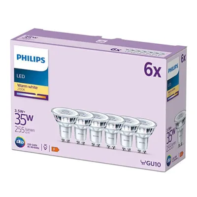 Obrázek produktu pro Philips Bodový zdroj 35 W, PAR16 6× GU10, 3,5 W, 35 W, GU10, 255 lm, 15000 h, Teplá bílá