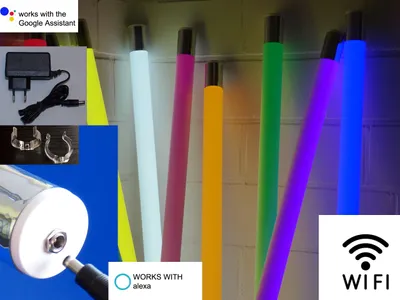 Produktbild von 9932 LED Stab Hell 0,63m 17,28W 4Zon.-Fernb. LED LS RGB + Warm Weiß