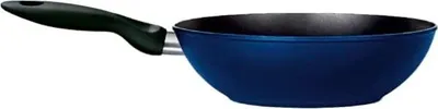 Produktbild von Riess Kelomat Wokpfanne beschichtet blau 28 cm Bratpfanne Pfanne Wok Antihaft