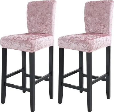 Obrázek produktu pro 2 kusy Bar židle kryty Bar Stool Stretch židle krytů Slipcovers Seat Cover kryty odnímatelné omyvatelné židle kryt pro Bar Stool Chair（Pink）