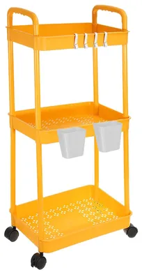 Image de Solidchoice - Chariot de rangement à 3 niveaux, mobile, avec poignée, idéal pour la maison et le bureau