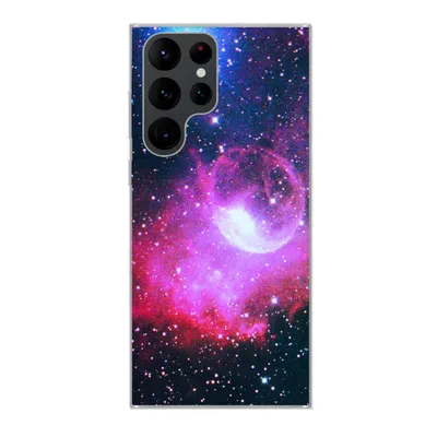 Produktbild von MuchoWow® Handyhülle Schutzhülle Hülle für Samsung Galaxy S22 Ultra Universum - Planeten - Rosa - Jungen - Mädchen - Kinder Silikon Softcase Handy Hülle - Abbildung