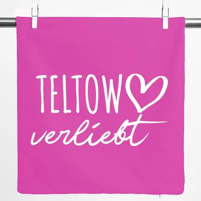 Produktbild von Huuraa Kissenbezug Teltow verliebt 40x40cm Fuchsia Baumwolle Dekokissenbezug Geschenkidee