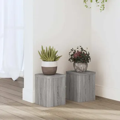 Produktbild von "Rabatt" Pflanzenständer 2 Stk. - Stabile Konstruktion - Grau Sonoma 15x15x20 cm Holzwerkstoff - Beete CC23870