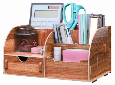 Productafbeelding van Bureau Organizer - Houten met 7 Compartimenten
