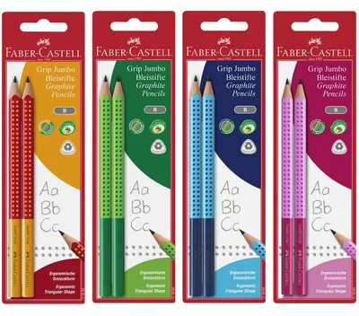 Zdjęcie produktu dla Faber-Castell 111993, B, Różne kolory, Trójkątny, Blister, 2 szt.
