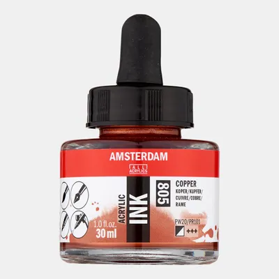 Produktbild von ROYAL TALENS Amsterdam Acrylic Ink Acryltinte 30 ml - Gelbrot Hell