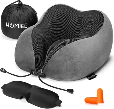 Immagine prodotto di Cuscino da viaggio a forma di U, in memory foam, lavabile, traspirante, confezione singola, ideale per viaggi in aereo