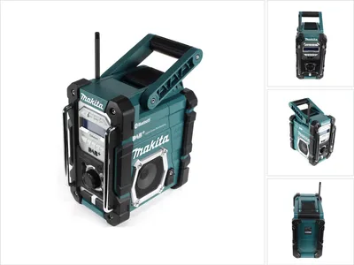 Zdjęcie produktu dla Makita DMR112, 87,5 - 108 MHz, 4,9 W, Czarny, Turkusowy, Przyciski, IP64, 4,9 kg