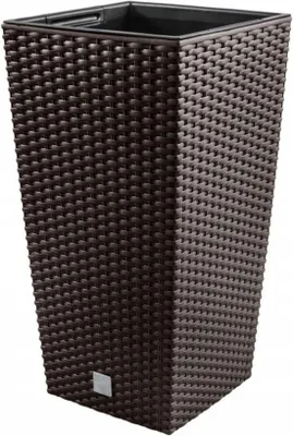 Produktbild von Pflanzenkübel mit Rattan-Optik, 20 x 20 x 37 cm, braun