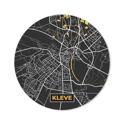Produktbild von MuchoWow® Mauspad Mousepad Schwarz und Gold - Stadtplan - Kleve - Deutschland - Karte 50x50 cm - Mousepads - Maus Mat - Pad - Mausunterlage - Vinyl