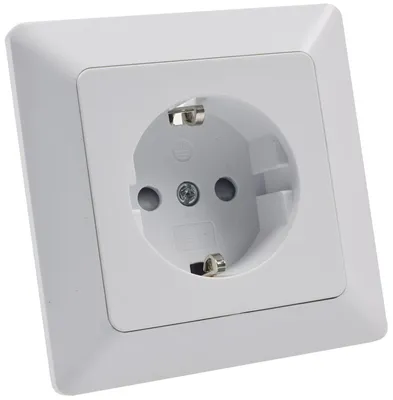 Immagine prodotto di Presa MILOS con contatto di terra, bianco opaco 250V~/ 16A, incl. telaio