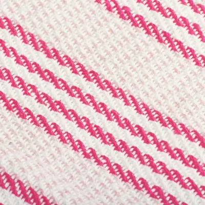 Zdjęcie produktu dla vidaXL Narzuta bawełniana w paski 220 x 250 cm różowo-biała