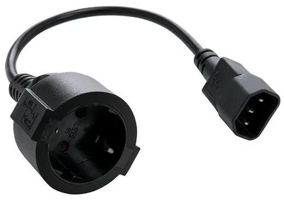 Obrázok produktu pre Napájací kábel C-TECH C14 (M) -> schuko (F), 15 cm