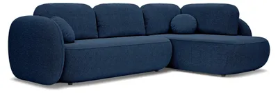 Zdjęcie produktu dla Sofa narożne Olemo z funkcją spania, strona prawa, kolor: granatowy