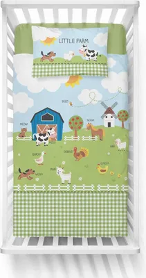 Obrázek produktu pro Detexpol Bavlněné ložní prádlo 100x135 4991 B Farm zelená modrá Mayamoo 22
