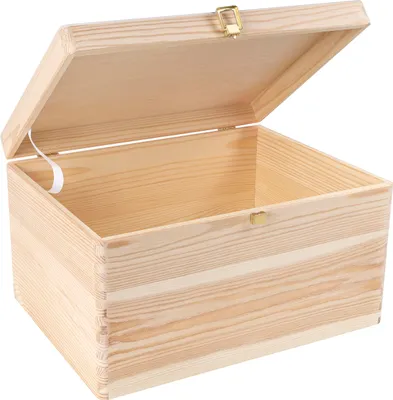 Image de Creative Deco Boite de Rangement en Bois avec Fermoir - 40 x 30 x 24 cm +/- 1 cm