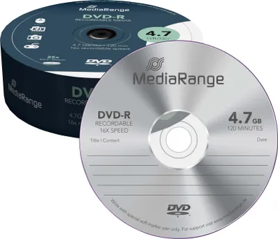 Zdjęcie produktu dla MediaRange DVD-R 4.7GB 25szt Wrzeciono 16x