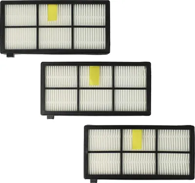 Image de vhbw 3 filtres pour aspirateur compatibles avec les aspirateurs iRobot Roomba 860, 800, 890, 885, 886, 870, 880, 871, 866, 876, 900 - Filtre HEPA noir et blanc