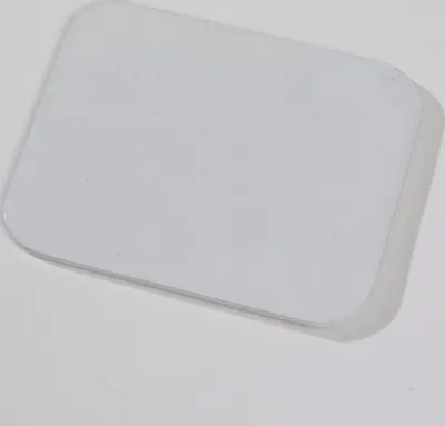 Produktbild von Kerzenteller Flachteller Rechteckig Alu gebürstet Weiß 10 x 8 cm ideal für Kerzen, Taufkerzen, Hochzeitskerzen, Trauerkerzen