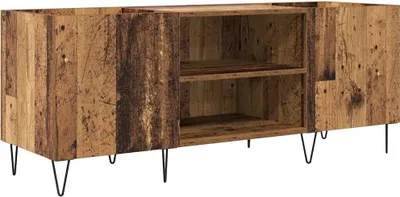 Zdjęcie produktu dla vidaXL Szafka na płyty z półką i drzwiczkami, stare drewno 121 x 38 x 48 cm