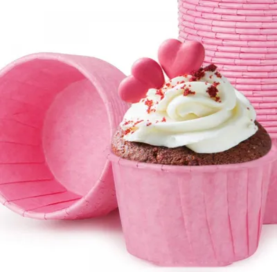 Produktbild von Muffinförmchen aus Papier, 150 Stück Mini-Cupcake-Formen für Hochzeit, Geburtstag, Party, Einweg-Backförmchen in Rosa