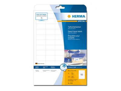 Image de HERMA Tiefkühletiketten A4 weiß 38,1x21,2 mm Papier 1625 St.
