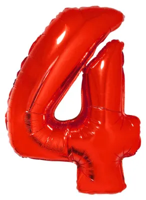 Image de Ballon XXL Chiffres 100 cm - Rouge Chiffre : 4