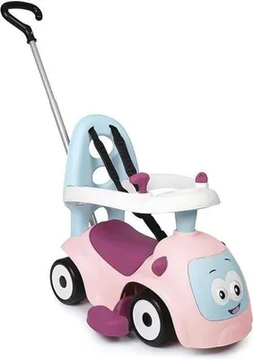 Image de Porteur Bébé Smoby Maestro Balade Rose, Evolutif, Dès 6 Mois, Roues Silencieuses, Klaxon
