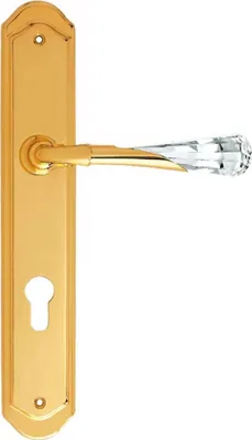Produktbild von Casa Padrino Luxus Türklinken Set Gold 15 x H. 28 cm - Türgriffe mit Swarovski Kristallglas