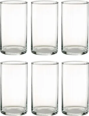 Produktbild von 6er Set Dekogläser Vasen ZYLINDER H. 20cm D. 10cm Glas klar Rudolph Keramik